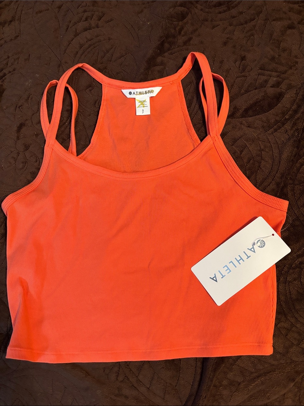 NWT Athleta Signature Rib Wide Binding Cropped Strappy Tank, Sz S, L